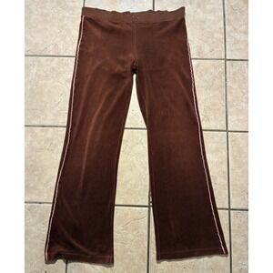 Body Code Women's Wide Leg Brown Size Large Sweatpants Jogger Pants 90s Y2K VTG